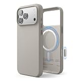 elago 磁気レザーケース iPhone 17 Pro Max ケース 対応 MagSafe全アクセサリ 6.9インチ - マグネット内蔵 丈夫なヴィーガンレザー 耐衝撃 防水 (ライトグレー)
