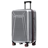 スパイダートラバーススタイルキャリーオンスーツケース, シルバー, 25"