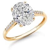 [Gem Stone King] 3.1カラット ラボグロウンダイヤモンド リング 指輪 レディース 10金 イエローゴールド K10 サイズ14号 誕生日プレゼント IGI鑑定書付き