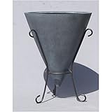 ファイバー製軽量植木鉢(プランター) ＬＬコーン φ55cm 底穴有 アイアン付 〔ガーデニング用品/園芸〕 生活用品 インテリア 雑貨 花 ガーデニング プランター top1-ds-1671588-