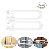 スライド式キャビネットロック、U Shapedベビー安全ロックChildproofキャビネットキッチンバスルーム用ラッチノブとハンドルドア、簡単インストール耐久性プラスチックKids校正キャビネットロ