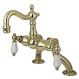 Kingston Brass CC2005T2 3-3/8-Inch to 10-Inch Adjustable Spread Deck Mount Vintage Leg Tub Filler wi
