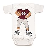 ミシシッピ州ブルドッグHeads Up 。Football Baby Onesie (新生児)