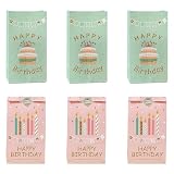 かわいい誕生日ギフトバッグ クラフト 誕生日ラッピング袋 ピンク リサイクル可能