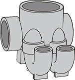 下水道関連製品＞ビニマス＞MX 100-150シリーズ　2本トラップ(MX-UTW)　MX-UTW兼100X75S-150　Mコード：40651　前澤化成工業