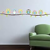 bibitime Cartoon Owlsツリーブランチ壁デカールアートステッカーの保育園寝室子供部屋装飾 Reference 2574