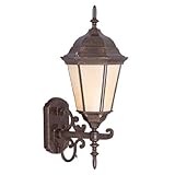 Livex Lighting 7556-50 Outdoor Wall Lantern with Iced Champagne Glass Shades, Moroccan Gold [並行輸入品]