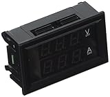 uxcell 電圧計　電流計　ブラック　DC 100A/75mV 0-100VDC LED