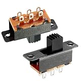 uxcell スライドスイッチ PCBパネルラッチング DPDT 6端子 6mm 20枚入り