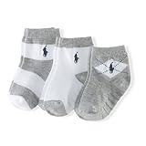 Ralph Lauren（ラルフ ローレン）ソックス ３足セット （灰色×白色）靴下 (18-24M（1歳半-2歳）) [並行輸入品]