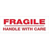 Tape Logic T901P02 Pre-Printed Carton Sealing Tape, Legend "Fragile Handle With Care", 55 yds Length
