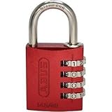 ABUS（アバス）:ABUS ナンバー可変式ステンレスシャックル南京錠 145IB-40 レッド 145IB-40-RE 型式:145IB-40-RE