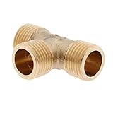 Perfk スレッドパイプ継手　1/2インチDN15　真鍮製　T型　接続/終了/制御　配管　圧力洗浄機/灌漑/流体移送