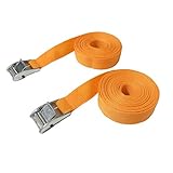 【simPLEISURE】荷締めベルト 2本セット（10m） 幅：25mm 固定バンド 8カラー（オレンジ） 地震対策/荷崩れ防止/荷物固定用に 固定ベルト（10m オレンジ）qa300005h02n0