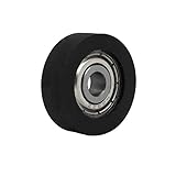 uxcell ベアリングプーリー PUローラー コンベヤーホイール スライディング ブラック 5mm x 22mm x 7mm