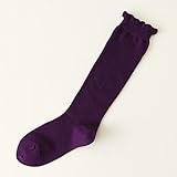 (靴下屋)kutsushitaya キッズ フリルハイソックス16〜18cm ダークパープル