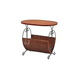 ラタンサイドテーブル ブラウン HR（ブラウン） 幅50×奥行き35×高さ46cm（約）