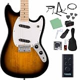 Squier by Fender SONIC MUSTANG 2-Color Sunburst エレキギター初心者14点セット【ヘッドホンアンプ付き】 ムスタング スクワイヤー/スクワイア