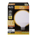 エルパ (ELPA) LED電球 ボール球形 G95 (口金E26 / 100W形 / 電球色) 5年保証 / 電球 (LDG13L-G-G2106)