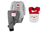 Carter 'sユニセックスベビー男の子女の子用サンタのリトルヘルパーボディスーツとパンツセットwith Bib