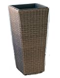 ●yamatei　WP-001C60E　ウィッカーポット スクエアロング OT　M　28×28×高さ60㎝　茶