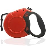 Rikopin(リコピン) リールリード 犬用リード 8m 伸縮リード 巻き取り式 耐荷重40kg 軽量 380g 長さロック機能付き 散歩用リード (レッド)