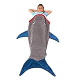 Shark Blanket by Blankie Tails - Gray and Deep Blue [並行輸入品]