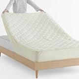 クモリ(Kumori) 綿100% パッド一体型ボックスシーツ シングル 毛玉なし 素肌にやさしい 吸水速乾 耐久性が高い 洗える オールシーズン TEIJIN中綿 抗菌 防臭 マットレスパッド ベッドシーツ ベッドマット 敷きカバー 100X200cm ベージュ