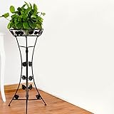 Plant shelf アイロンフラワーラック、ヨーロピアンフロアバルコニーフラワーポットラック、室内居間葉緑素シングルレイヤーフラワーシェルフ（3色） Flower racks ( 色 : ブラック