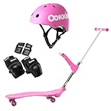 Ookkie オーキー スケートボード 3点セット 子ども用 スケボー 初心者 アウトドア 外遊び キッズ 乗り物 玩具 スポーツ 男の子 女の子 誕生日プレゼント 2才 3才 4才 5才 6才 こども ピンク