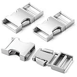 Pstyle. バックル 20mm 手芸 金属 ベルト 留め具 金具 3個セット PST-069 (シルバー)