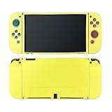 Ryo YXL Switch 有機EL 対応 保護 ケース Joy-Con カバー 分離式 3点セット スイッチ 有機ELモデル 専用 カバー 装着簡単 TPU ソフト 耐衝撃 switch有機EL スイッチ有機ELモデル 対応 ケース イエロー