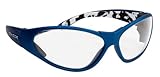 Body Glove 90229 Precision Dual-Lens High Impact Safety Glasses, Ice Blue Tortoise Frame, Clear Lens