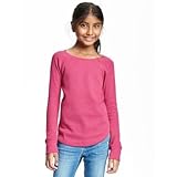 オールドネイビー OLD NAVY/ ロング&リーンワッフルニットラグランティ パーティースターテッドピンク トップス長袖Tシャツ S (6～7歳)【並行輸入】