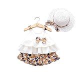 ベイビー服 女の子 Pojour 子供ノースリーブ Ｔシャツ＋パンツ ガールズかわいいフローラルパンツ 子供ギフト 綿 通気 80cm 黄色