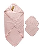 Arus Baby Organic Turkish Cotton Terry Hooded Nursery Towel Wrap Set, Pink by Arus