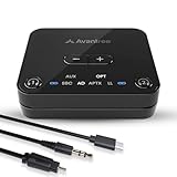 Avantree Audikast 3 - Bluetooth 5.3 トランスミッター テレビ用 オーディオトランスミッター aptX Adaptive対応 光デジタル・3.5MM AUX対応 ブルートゥース 送信機 2台同時接続 最大30m安定通信
