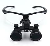AHPRODITE　双眼ルーペ　3.5X拡大鏡　ヘッドルーペ　メガネ式拡大鏡　ポータブルルーペ　技工用　（ブラック/黒）