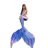 水着 レディース 人魚姫 コスチューム マーメイド セパレートビーチ コスプレ 人魚姫 サイズ指定可 セクシー ハロウィン 仮装 水着 記念撮影 写真撮影用(ブルー, L)