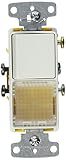 Hubbell Wiring Systems RCD109W tradeSELECT Single Pole Combination Quiet Rocker Switch with Clear Le