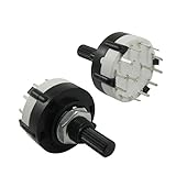 Hommy ロータリースイッチ　スイッチ　2個 6mmローレットシャフト　2ポール6位　350ミリアンペア125V AC