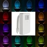16色Motion Activated LEDトイレセンサー夜間ライトボウルバスルームランプ