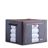 BOOGIIO 収納ボックス 50x40x33cm 収納ケース 衣類収納 ダブルドア 600Ｄオックス生地 ワイヤー入りで積み重ねにも便利です!