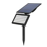 T-SUN 50LED スポットライト ガーデンライト ソーラーライト IP44 6000K白光 5W 省エネ 夜間自動点灯 太陽光充電 LED照明