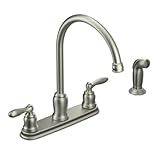 Moen CA87060SRS High-Arc Kitchen Faucet with Side Spray from the Caldwell Collection, Spot Resist St