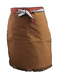 ノーブランド品 ポケット付き無地帆前掛け (茶)