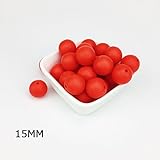 Mamimami Home シリコーン製 安全歯固め ビーズ 15MM 授乳看護用 ネックレス おしゃぶりチェーン 幼児 噛がため玩具 新生児贈り物 DIY用 円形 アクセサリー 17色選択可能 50