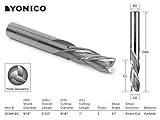 Yonico 32340-SC ダウンカット3フルート CNCルータービット 0.79375cm (5/16インチ) x 2.54cm (1インチ)