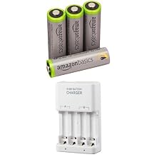 Amazonベーシック 高容量充電式ニッケル水素電池 充電器セット 単3形充電池4個パック付