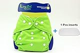 LINGZHI 新型サイズ可調整おむつカバー 通気性綿 快適 1枚入 (カラー:グリーン）